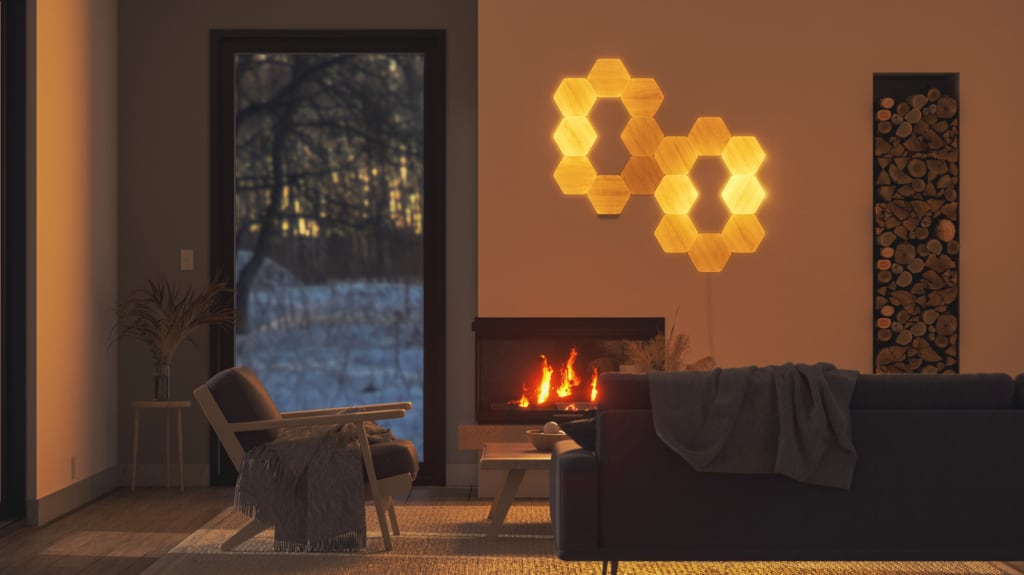 Living room with smart ambient lights