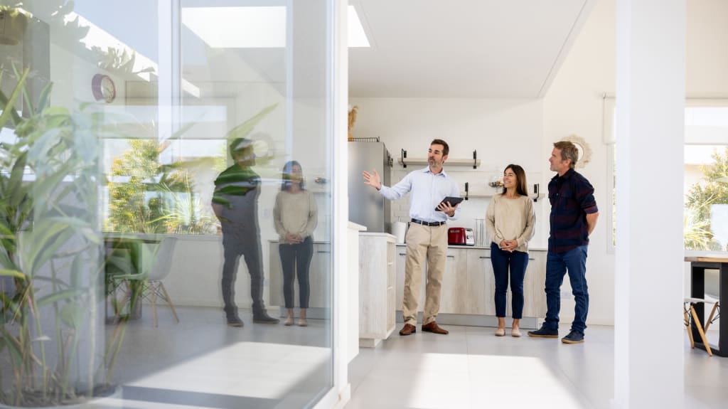 Couple visiting a home