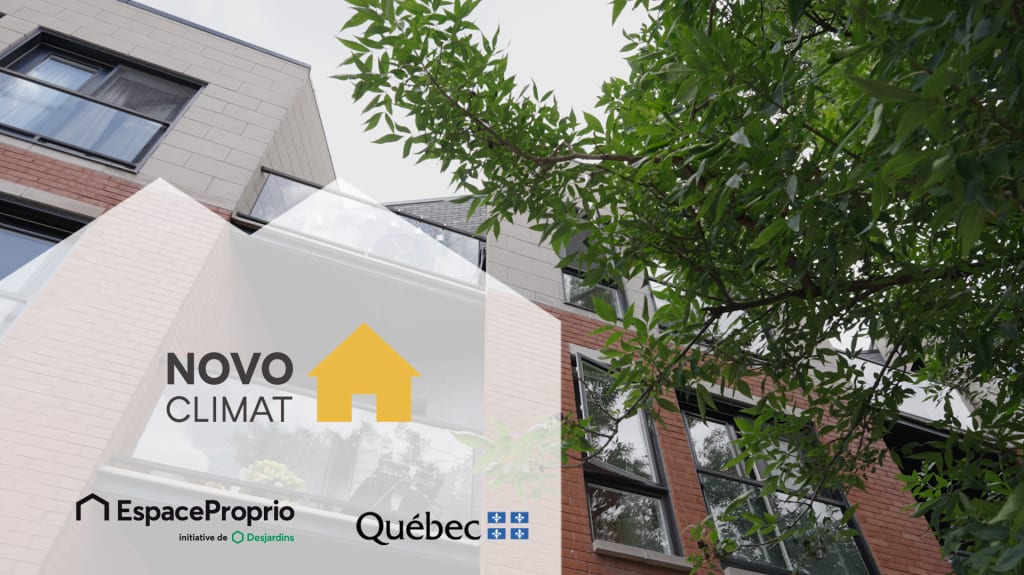 Vidéo de présentation du programme gouvernemental Novoclimat, destiné aux travaux d'amélioration de l'efficacité énergétique dans une propriété résidentielle neuve ou un multilogements.