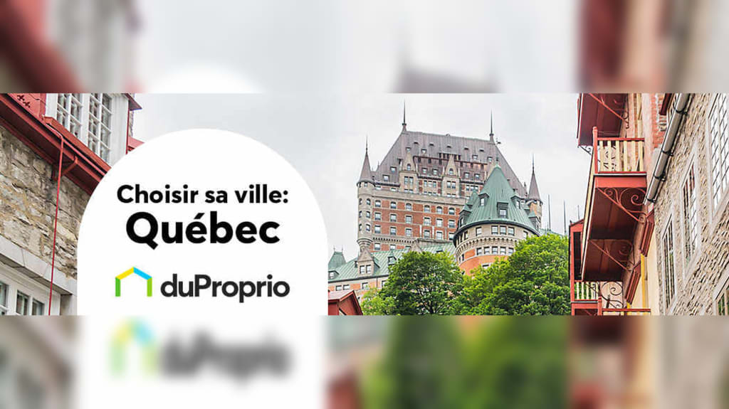 Visuel qui présente la série « Choisir sa ville » de DuProprio mettant en valeur la ville de Québec