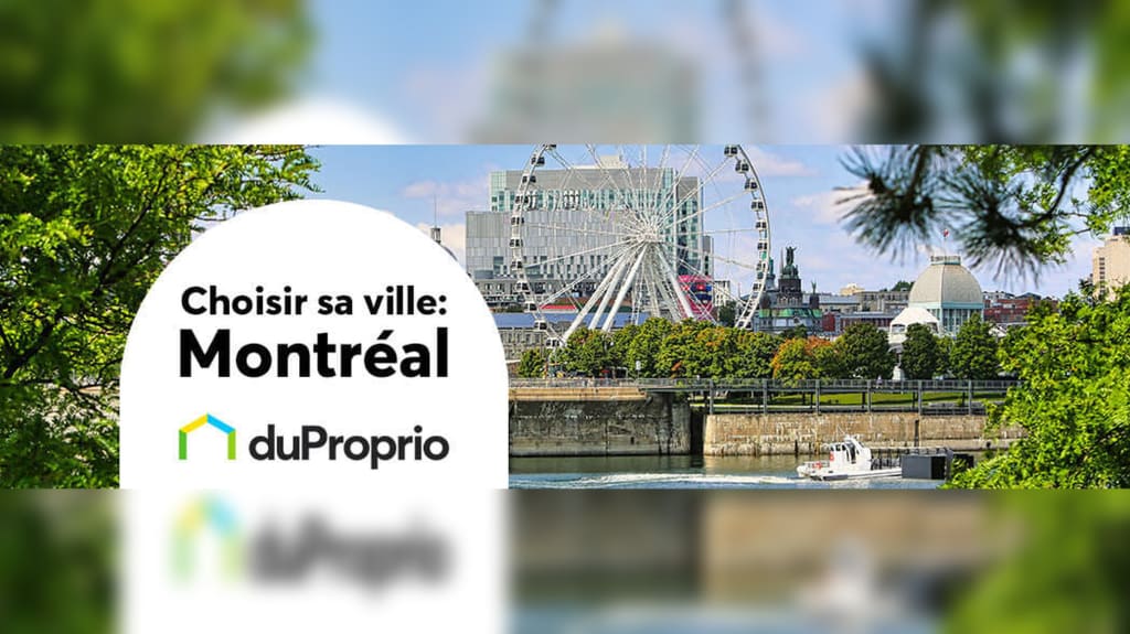 Visuel qui présente la série « Choisir sa ville » de DuProprio mettant en valeur la ville de Montréal