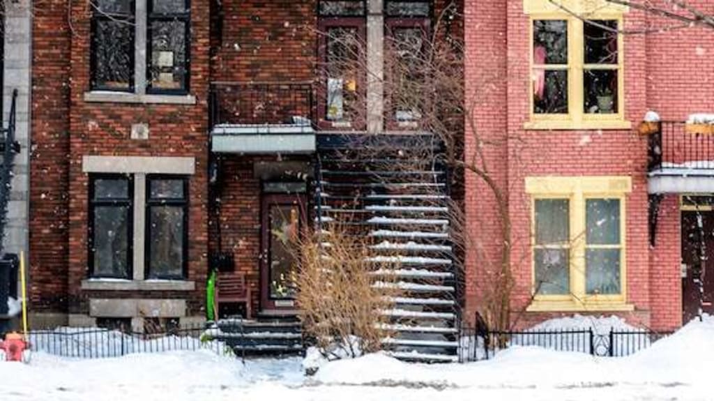 Montreal housing market buildings in the snow