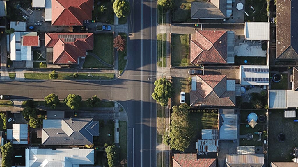 Residential area seen from the sky
