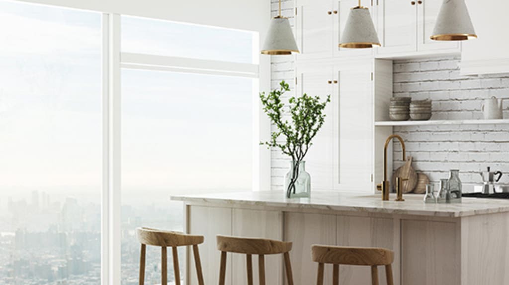 A brand new and naturally lighted kitchen