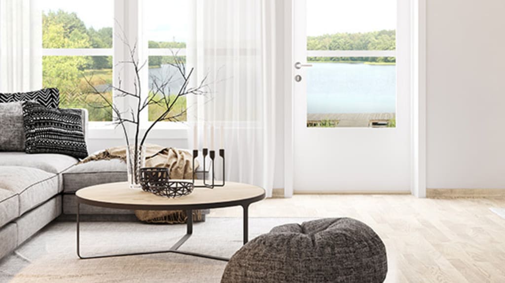 Bright, modern, and minimalist living room ready to host an open house