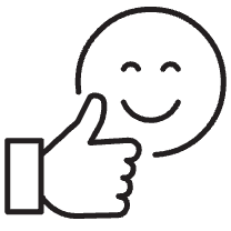 Logo d'un smiley souriant avec un pouce pour la catégorie mise en relation avec des professionnels