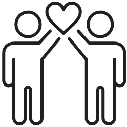 Logo of two people showing a heart in the centre for the category take care of you and your family