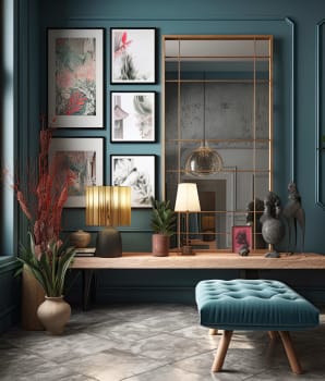 Frames, mirrors and decorative accessories in different textures and styles