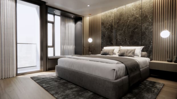 Window treatment in a bedroom