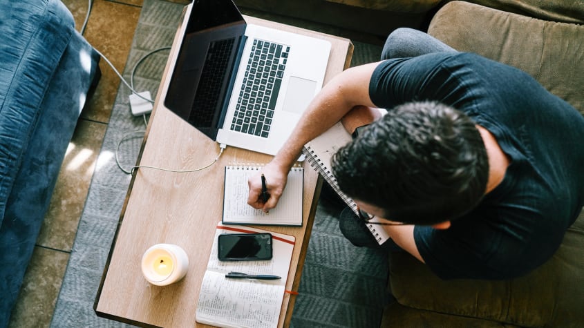 Man looking at computer