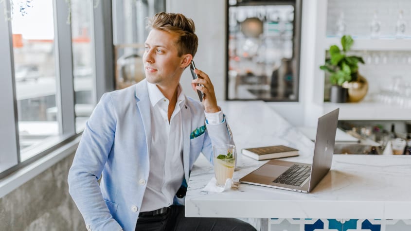 Real estate agent on the phone