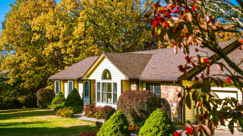 Nice country house in the fall colours