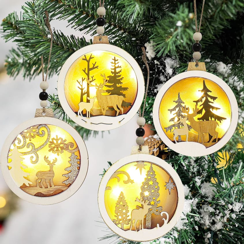 Boules de Noël lumineuses Joiedomi