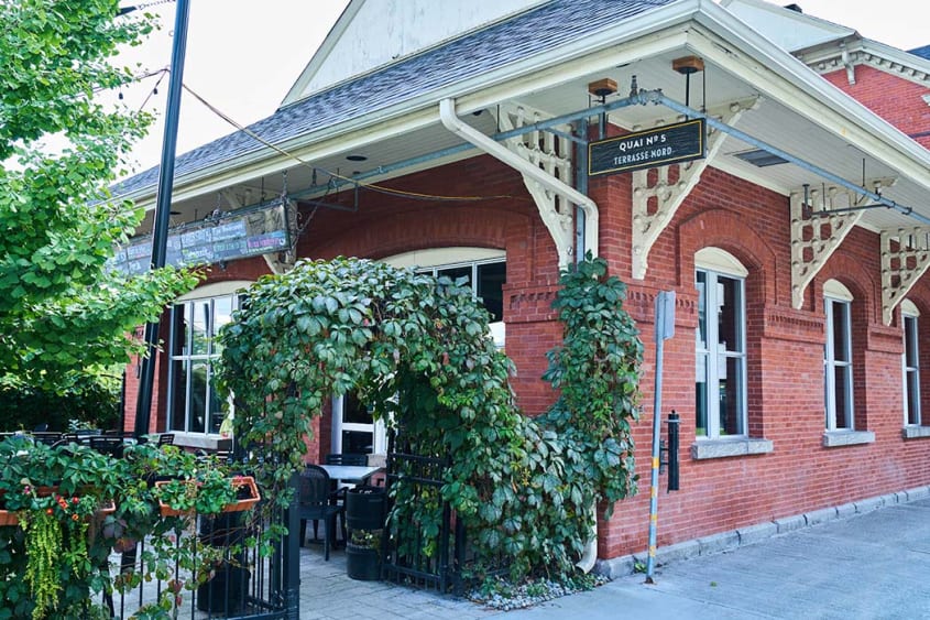 Old Sherbrooke train station with red brick walls
