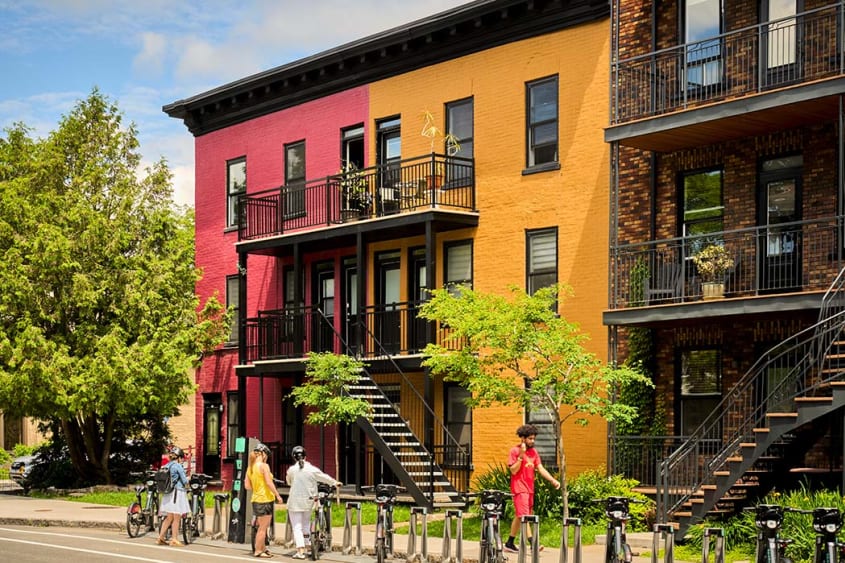 Colourful apartments in Québec City's Limoilou district