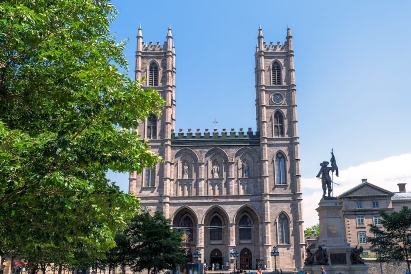 Notre-Dame de Montréal Basilica in summer