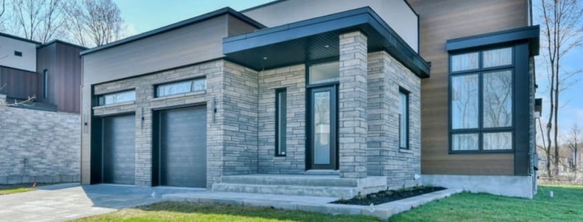 Newly constructed house with a double garage