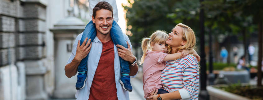 Happy couple with kids