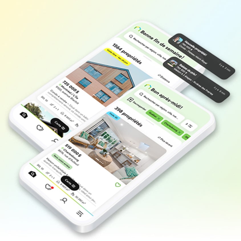Alertes en temps réel de l'application mobile DuProprio