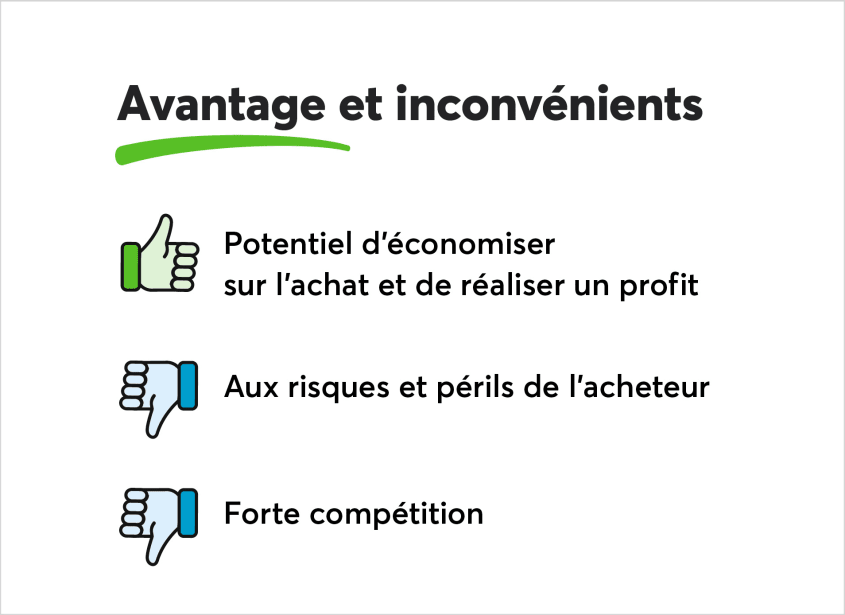 Avantage et inconvénients d'acheter une reprise de finance ou de faillite