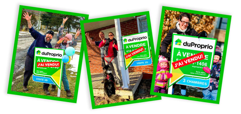 3 set of happy DuProprio clients who sold their houses on their own