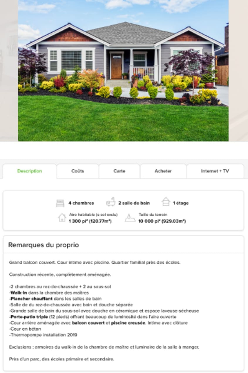 Annonce DuProprio