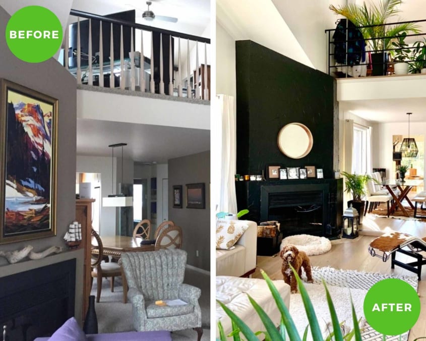 Before and After Living Room Homestaging