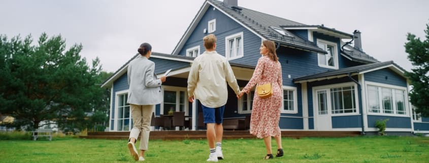 A couple is heading to an open house visit of a home