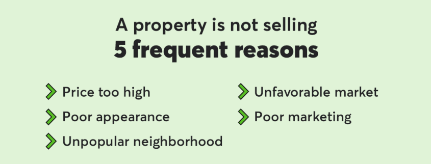5 frequent reasons why a property is not selling