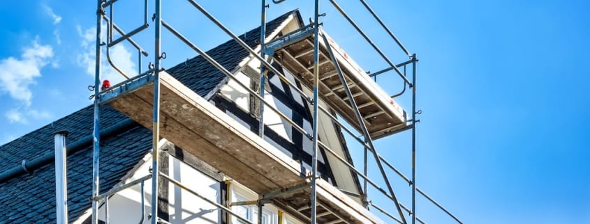 Scaffoldings on a house
