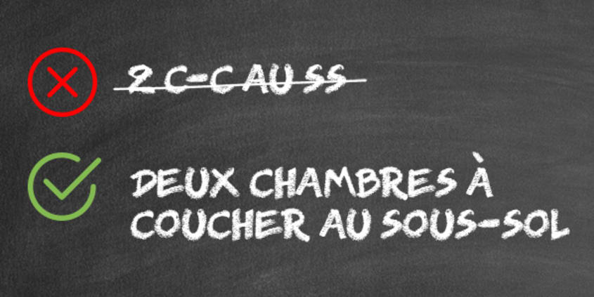 Tableau avec exemple de comment écrire un texte pour son annonce
