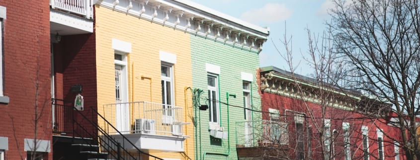 Colorful condo building in Montreal