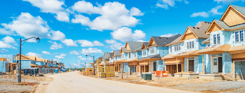 Neighbourhood of new houses under construction
