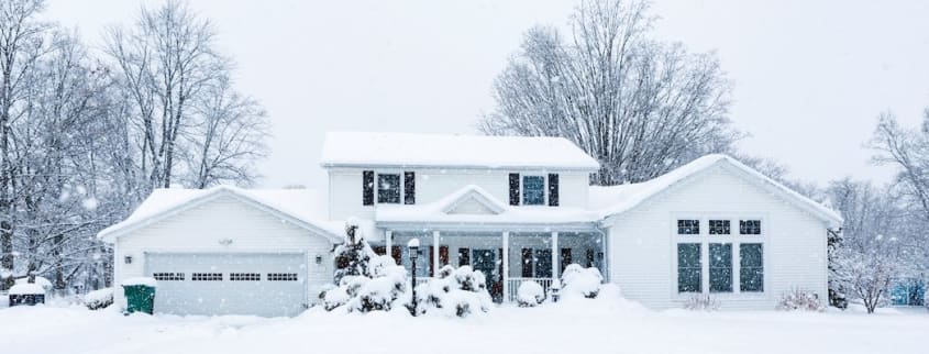 White house in the snow