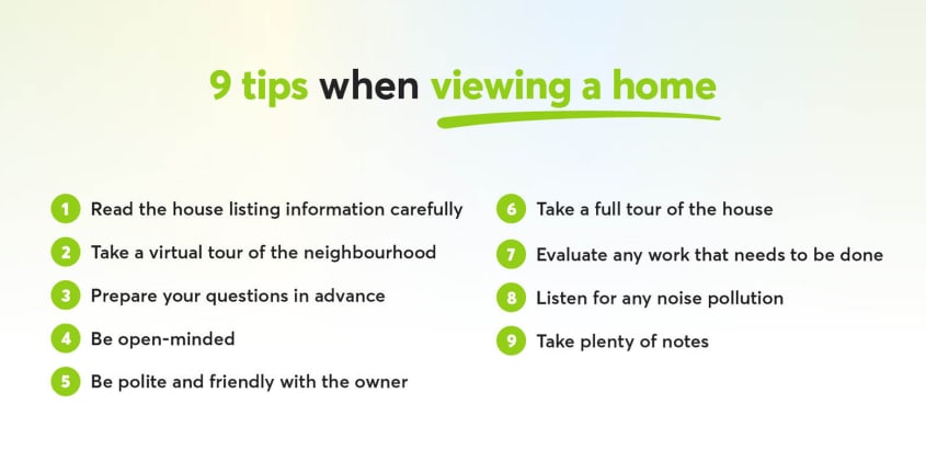 Chart outlining 9 tips for house visits 