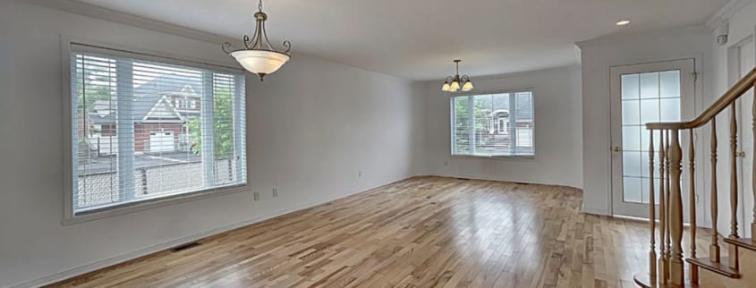HDR photo of the interior of a house with windows